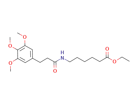 Molecular Structure of 918494-49-2 (Hexanoic acid, 6-[[1-oxo-3-(3,4,5-trimethoxyphenyl)propyl]amino]-, ethyl
ester)