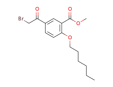 Molecular Structure of 1373427-97-4 (methyl 5-(2-bromoacetyl)-2-hexyloxybenzoate)