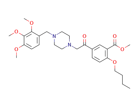 Molecular Structure of 1373428-03-5 (methyl 5-(2-(4-(2,3,4-trimethoxybenzyl)piperazin-1-yl)acetyl)-2-(butoxy)benzoate)