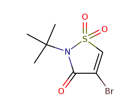 Molecular Structure of 126623-65-2 (4-Bromo-2-tert-butyl-1,1-dioxo-1,2-dihydroisothiazol-3-one)