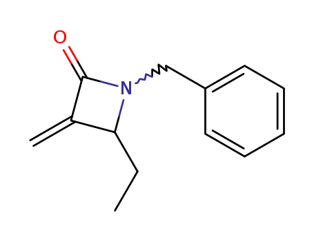 Molecular Structure of 78877-58-4 (2-Azetidinone, 4-ethyl-3-methylene-1-(phenylmethyl)-)