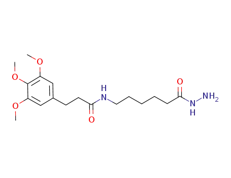 Molecular Structure of 918494-63-0 (Hexanoic acid, 6-[[1-oxo-3-(3,4,5-trimethoxyphenyl)propyl]amino]-,
hydrazide)