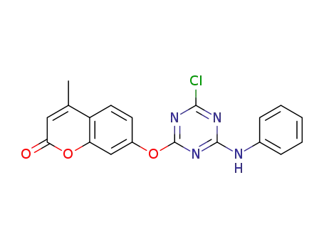 Molecular Structure of 1318780-86-7 (7-(4-chloro-6-phenylamino-1,3,5-triazin-2-yloxy)-4-methylchromen-2-one)