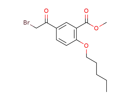 Molecular Structure of 1373427-96-3 (methyl 5-(2-bromoacetyl)-2-pentyloxybenzoate)