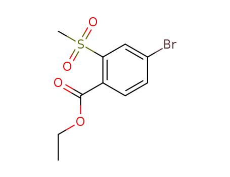 Molecular Structure of 773128-72-6 (Benzoic acid, 4-bromo-2-(methylsulfonyl)-, ethyl ester)