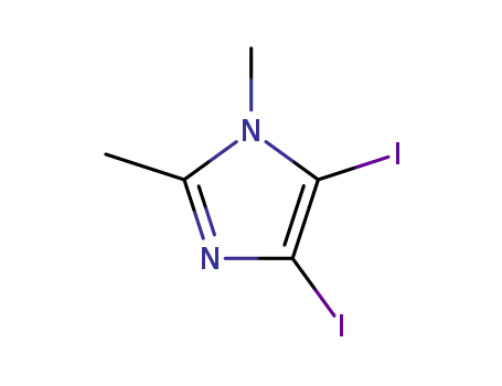 Molecular Structure of 13369-82-9 (4,5-Diiodo-1,2-dimethyl-1H-imidazole)