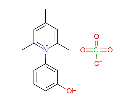 Molecular Structure of 90018-10-3 (Pyridinium, 1-(3-hydroxyphenyl)-2,4,6-trimethyl-, perchlorate (salt))