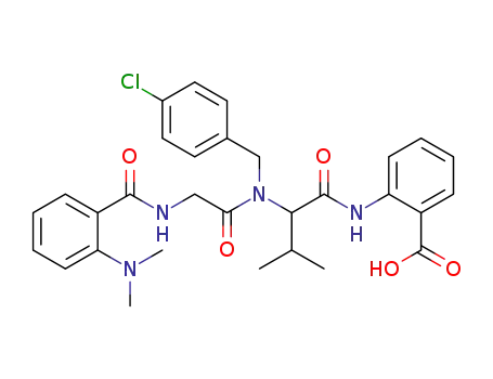 2-(2-(N-(4-chlorobenzyl)-2-(2-(dimethylamino)benzamido)acetamido)-3-methylbutanamido)benzoic acid