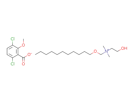 Molecular Structure of 1449040-85-0 ((2-hydroxyethyl)dimethyl(undecyloxymethyl)ammonium 3,6-dichloro-2-methoxybenzoate)
