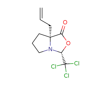 Molecular Structure of 220200-87-3 ((2R,5R)-5-(2-propenyl)-2-trichloromethyl-1-aza-3-oxabicyclo-[3.3.0]octane-4-one)