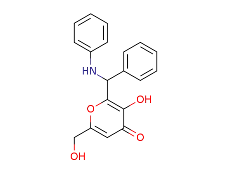 Molecular Structure of 6290-96-6 (3-hydroxy-6-(hydroxymethyl)-2-[phenyl(phenylamino)methyl]-4H-pyran-4-one)