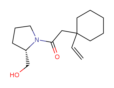 Molecular Structure of 183593-62-6 (2-Pyrrolidinemethanol, 1-[(1-ethenylcyclohexyl)acetyl]-, (S)-)