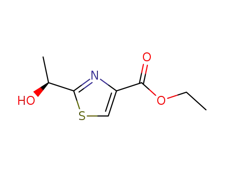 Molecular Structure of 111946-69-1 (4-Thiazolecarboxylicacid,2-(1-hydroxyethyl)-,ethylester,(S)-(9CI))