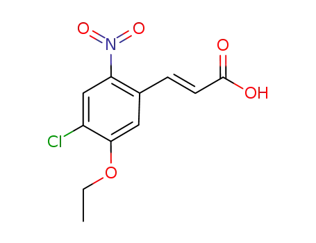 Molecular Structure of 685535-25-5 (2-Propenoic acid, 3-(4-chloro-5-ethoxy-2-nitrophenyl)-, (2E)-)