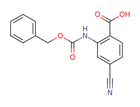 Molecular Structure of 64630-01-9 (Benzoic acid, 4-cyano-2-[[(phenylmethoxy)carbonyl]amino]-)