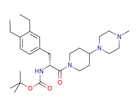 Molecular Structure of 686297-90-5 ({(R)-1-(3,4-diethyl-benzyl)-2-[4-(4-methyl-piperazin-1-yl)-piperidin-1-yl]-2-oxo-ethyl}-carbamic acid tert-butylester)
