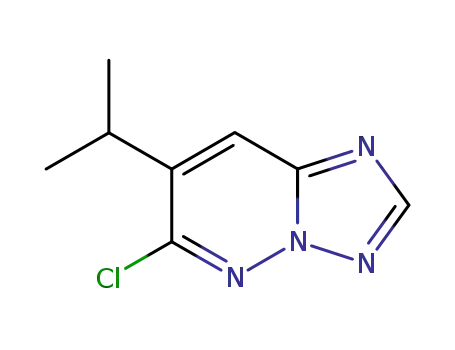 Molecular Structure of 175215-24-4 ([1,2,4]Triazolo[1,5-b]pyridazine, 6-chloro-7-(1-methylethyl)-)