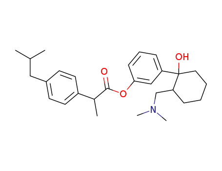 Molecular Structure of 269079-66-5 (3-(2-dimethylaminomethyl-1-hydroxy-cyclohexyl)-phenyl 2-(4-isobutyl-phenyl)-propionate)