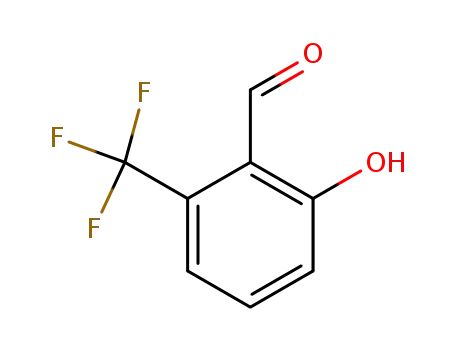 Molecular Structure of 58914-35-5 (2-Formyl-3-(trifluoromethyl)phenol, 2-Formyl-3-hydroxybenzotrifluoride, 6-(Trifluoromethyl)salicylaldehyde)
