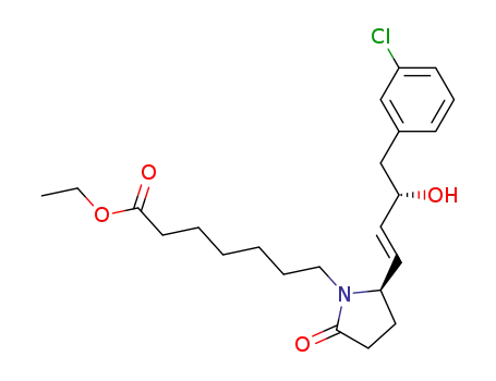 Molecular Structure of 533893-55-9 (ethyl 7-[(2R)-2-{(1E,3S)-3-hydroxy-4-(3-chlorophenyl)-1-buten-1-yl}-5-oxo-1-pyrrolidinyl]heptanoate)