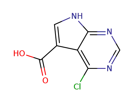 Molecular Structure of 186519-92-6 (4-chloro-7H-pyrrolo[2,3-d]pyrimidine-5-carboxylic acid)