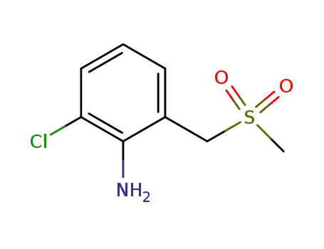 Molecular Structure of 573716-20-8 (Benzenamine, 2-chloro-6-[(methylsulfonyl)methyl]-)