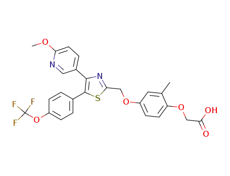 Molecular Structure of 870521-57-6 (Acetic acid, 2-[4-[[4-(6-methoxy-3-pyridinyl)-5-[4-(trifluoromethoxy)phenyl]-2-thiazolyl]methoxy]-2-methylphenoxy]-)