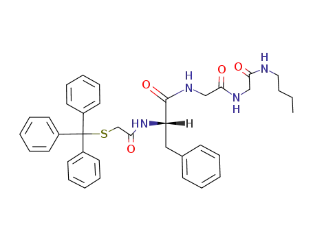 Molecular Structure of 586351-18-0 (Glycinamide,
N-[[(triphenylmethyl)thio]acetyl]-L-phenylalanylglycyl-N-butyl-)