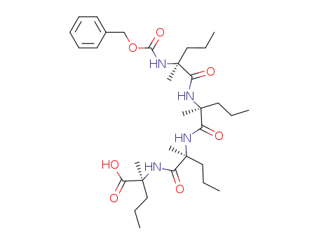 Molecular Structure of 616241-41-9 ((S)-2-{(S)-2-[(S)-2-((S)-2-Benzyloxycarbonylamino-2-methyl-pentanoylamino)-2-methyl-pentanoylamino]-2-methyl-pentanoylamino}-2-methyl-pentanoic acid)