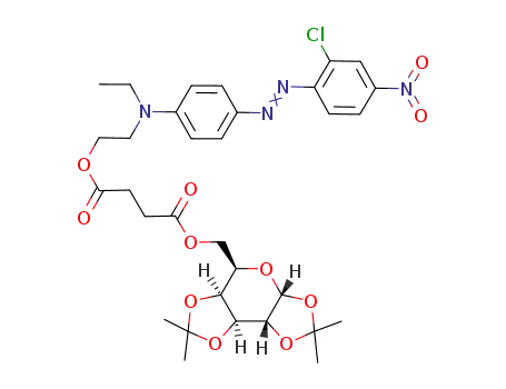 Molecular Structure of 930805-71-3 (succinic acid 2-{[4-(2-chloro-4-nitro-phenylazo)-phenyl]-ethyl-amino}-ethyl ester 2,2,7,7-tetramethyl-tetrahydro-bis[1,3]dioxolo[4,5-<i>b</i>;4',5'-<i>d</i>]pyran-5-ylmethyl ester)
