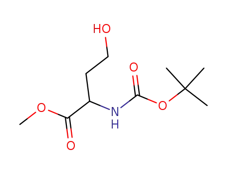 Molecular Structure of 120042-12-8 (Homoserine, N-[(1,1-dimethylethoxy)carbonyl]-, methyl ester)