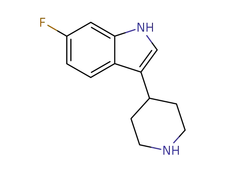 Molecular Structure of 76315-55-4 (6-FLUORO-3-PIPERIDIN-4-YL-1H-INDOLE)