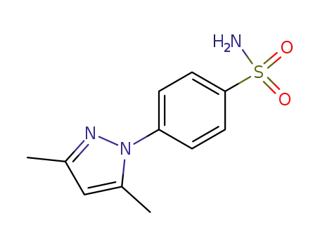 Molecular Structure of 955-15-7 (4-(3,5-DIMETHYL-PYRAZOL-1-YL)-BENZENESULFONAMIDE)
