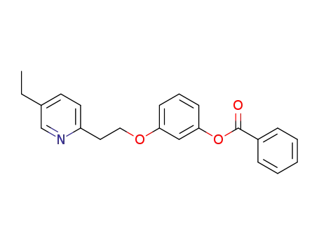 Molecular Structure of 303223-27-0 (benzoic acid 3-[2-(5-ethyl-pyridin-2-yl)-ethoxy]-phenyl ester)