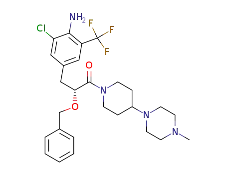 Molecular Structure of 688021-06-9 ((R)-3-(4-amino-3-chloro-5-trifluoromethyl-phenyl)-2-benzyloxy-1-[4-(4-methyl-piperazin-1-yl)-piperidin-1-yl]-propan-1-one)