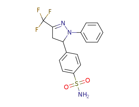 Molecular Structure of 875287-77-7 (Benzenesulfonamide,
4-[4,5-dihydro-1-phenyl-3-(trifluoromethyl)-1H-pyrazol-5-yl]-)