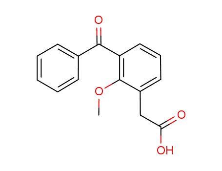 Molecular Structure of 22071-32-5 ((3-benzoyl-2-methoxyphenyl)acetic acid)