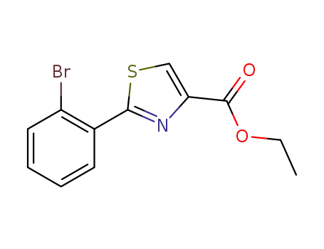 Molecular Structure of 885278-78-4 (4-Thiazolecarboxylicacid,2-(2-bromophenyl)-,ethylester(9CI))