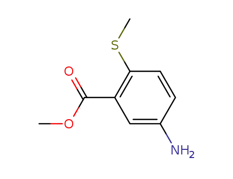 Molecular Structure of 191604-71-4 (Benzoic acid, 5-amino-2-(methylthio)-, methyl ester (9CI))