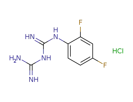 Molecular Structure of 66088-52-6 (1-(2,4-DIFLUOROPHENYL)BIGUANIDE HYDROCHLORIDE)
