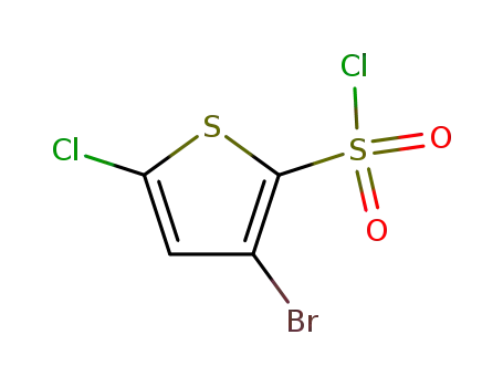 Molecular Structure of 175205-72-8 (3-BROMO-5-CHLOROTHIOPHENE-2-SULFONYL CHLORIDE)