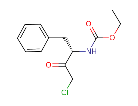 Molecular Structure of 181655-81-2 (Carbamic acid, [(1S)-3-chloro-2-oxo-1-(phenylmethyl)propyl]-, ethyl
ester)