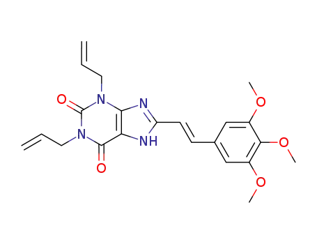 Molecular Structure of 142665-35-8 (1,3-diprop-2-en-1-yl-8-[(E)-2-(3,4,5-trimethoxyphenyl)ethenyl]-3,7-dihydro-1H-purine-2,6-dione)