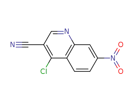 Molecular Structure of 364794-13-8 (3-Quinolinecarbonitrile, 4-chloro-7-nitro-)