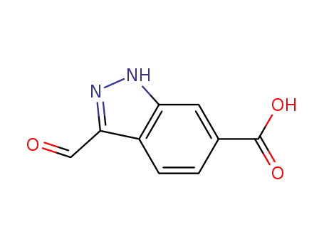1H-Indazole-6-carboxylic acid, 3-formyl-