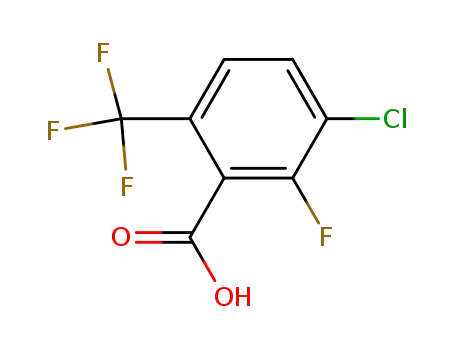 Molecular Structure of 186517-41-9 (3-CHLORO-2-FLUORO-6-(TRIFLUOROMETHYL)BENZOIC ACID)