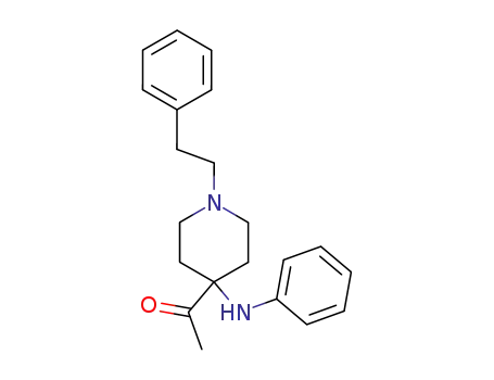 Molecular Structure of 61086-23-5 (1-[4-(phenylamino)-1-(2-phenylethyl)piperidin-4-yl]ethanone)