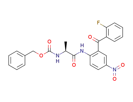 Molecular Structure of 59937-53-0 ((S)-benzyl-{1-[[2-(o-fluorobenzoyl)-4-nitrophenyl]carbamoyl]ethyl}carbamate)