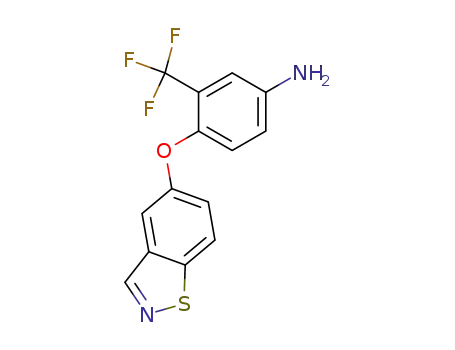 Molecular Structure of 89721-72-2 (Benzenamine, 4-(1,2-benzisothiazol-5-yloxy)-3-(trifluoromethyl)-)