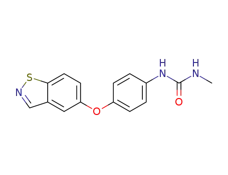 Molecular Structure of 89721-75-5 (Urea, N-[4-(1,2-benzisothiazol-5-yloxy)phenyl]-N'-methyl-)